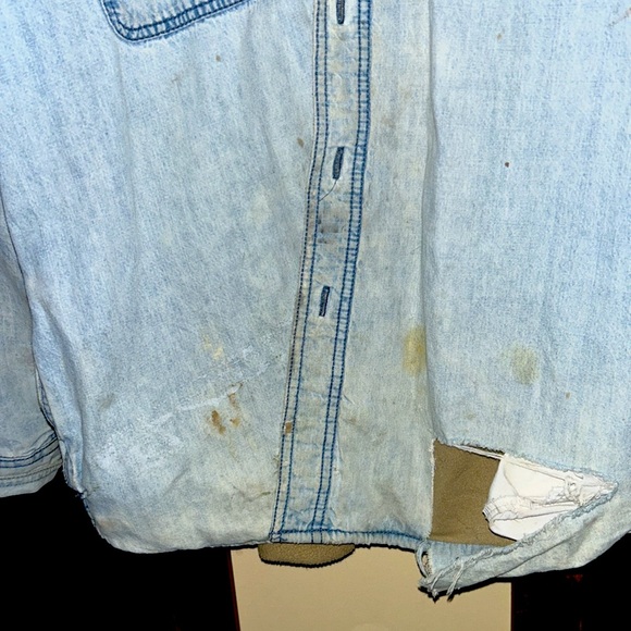 VINTAGE hippie denim button down shirt - Picture 5 of 5